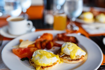 Delicious eggs served for breakfast