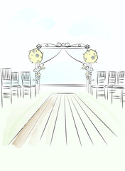 Vector illustration of wedding location