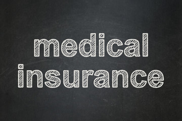 Obraz premium Insurance concept: Medical Insurance on chalkboard background