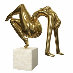 Sculpture Acrobatic Stunt. 3d illustration