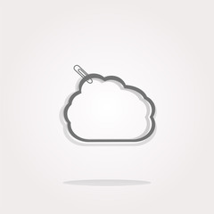 Obraz premium vector abstract cloud upload icon / button, design element
