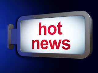 News concept: Hot News on billboard background