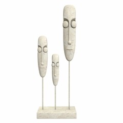 Sculpture Faces. 3d illustration