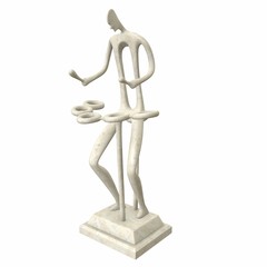 Sculpture Drummer. 3d illustration