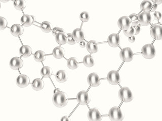 silver molecule structure on white background
