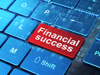 Fototapeta premium Money concept: Financial Success on computer keyboard background