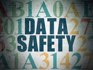 Information concept: Data Safety on Digital Data Paper background