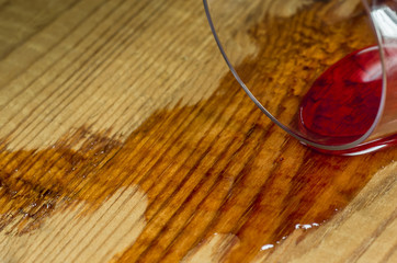 spilled glass of wine