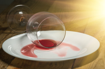 spilled glass of wine