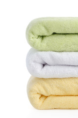 Bath accessories. Bath towels and Yellow rubber duckies