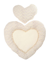 Pillow beige heart on white