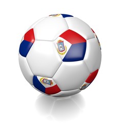 Football soccer ball with a national flag texture