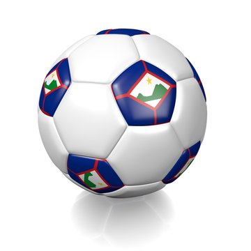 Football soccer ball with a national flag texture