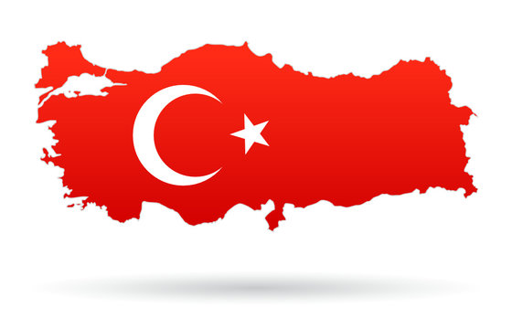 Turkey map flag