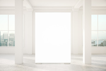 Fototapeta premium Blank banner in interior