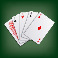 Aces poker playing cards game template