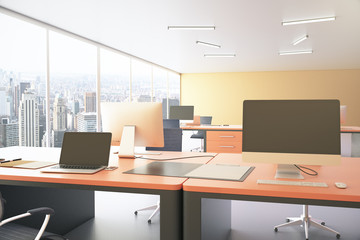 Orange office workspace