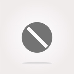 vector not allowed sign web icon, button isolated on white