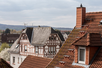 friedberg city germany from above