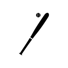 Baseball bat with ball icon. Vector illustration
