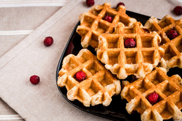 Waffles. Belgian sugar waffles.