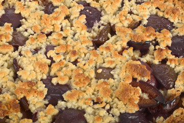 Pflaumenkuchen als ein food Hintergrund, focus stacking.