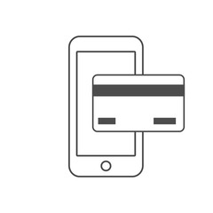 Mobile card payment, vector flat style