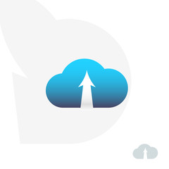 Cloud with arrow template design. Data transfer.