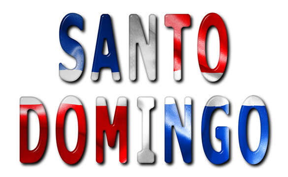 Santo Domingo Word With Flag Texture