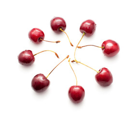 Group of cherries isolated