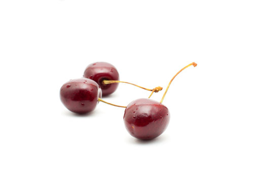 Group of cherries isolated