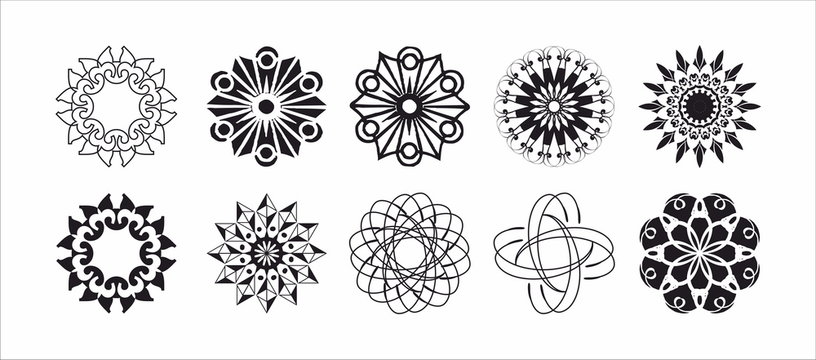  Decorative round pattern element