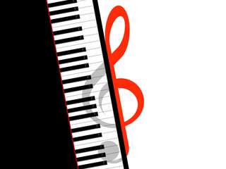 Treble clef and piano