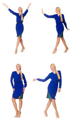 Composite photo of woman in various poses