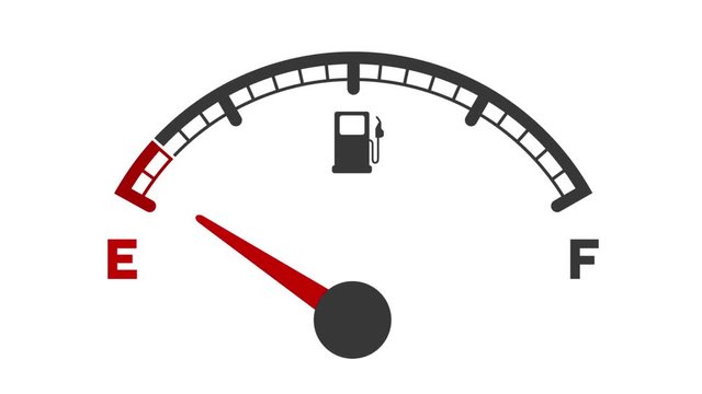 fuel tank gauge dropping from full to empty and getting refueled, loopable