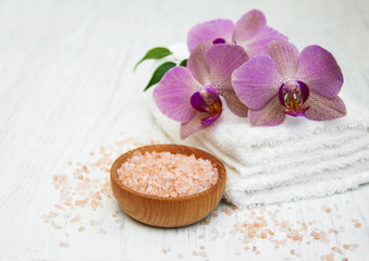 Sea salt, orcids and towels