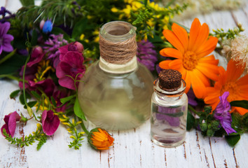 wild flower and oil