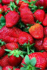 Background of ripe red strawberries
