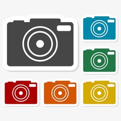 Multicolored paper stickers - Camera