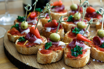 delicious looking side dishes, appetizer food or tapas