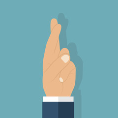 Fingers crossed. Vector