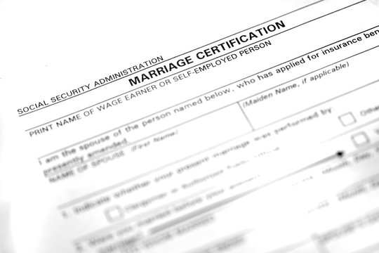 Marriage Certificate Form