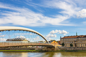Vistula River in the historic city center of Krakow, Poland