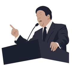 Politician and speaker, isolated vector