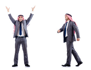 Set of photos with arab businessman