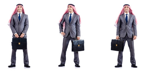 Obraz premium Set of photos with arab businessman