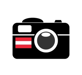 Drapeau de l'Autriche sur un appareil photos