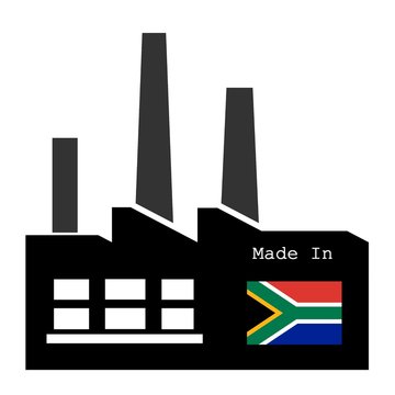 Drapeau de l'Afrique du sud sur une usine