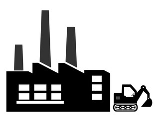 Obraz premium Pelleteuse et une usine