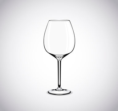 Empty wine glass. Isolated on white background.